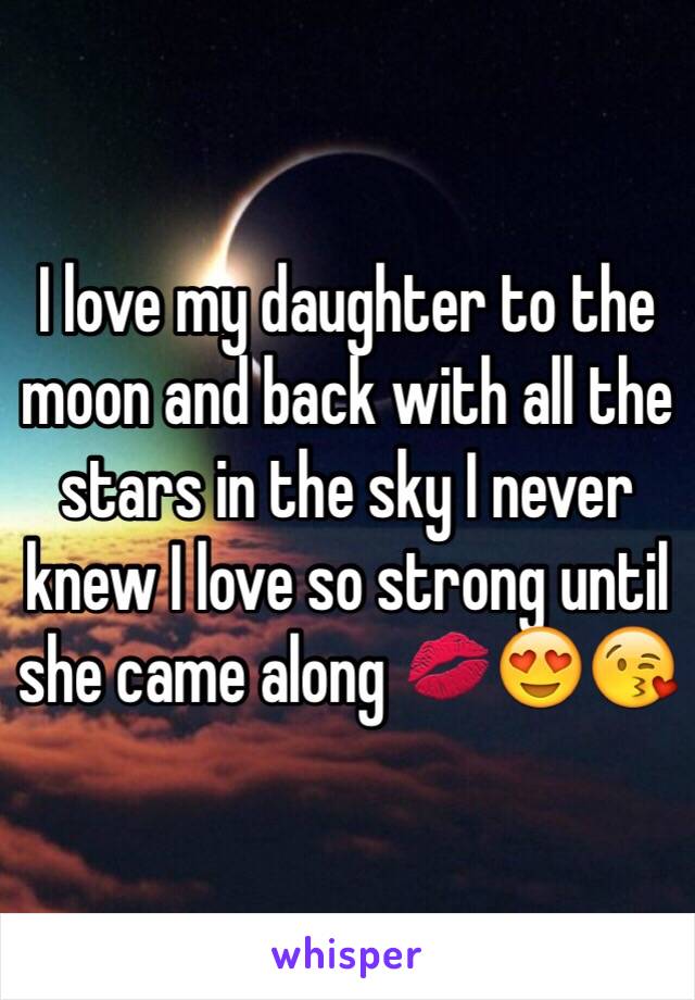 I love my daughter to the moon and back with all the stars in the sky I never knew I love so strong until she came along 💋😍😘