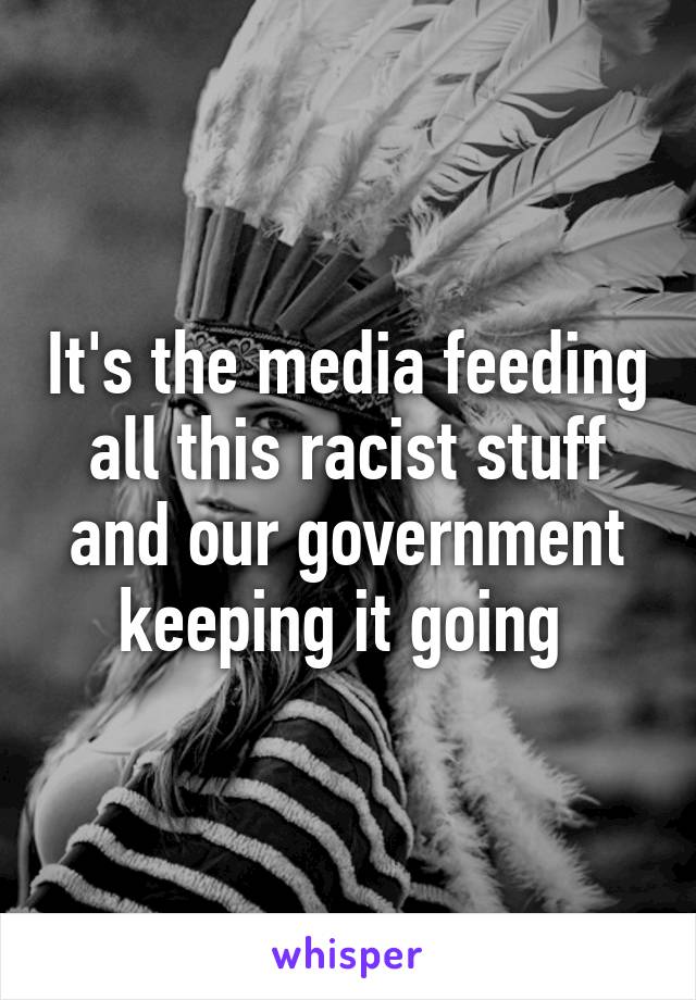 It's the media feeding all this racist stuff and our government keeping it going 