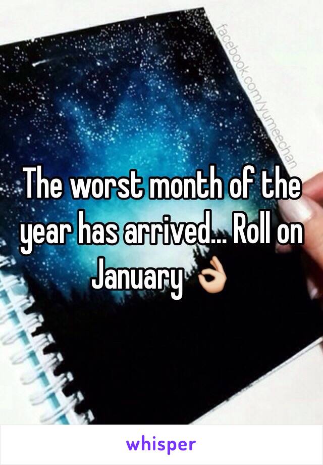 The worst month of the year has arrived... Roll on January 👌