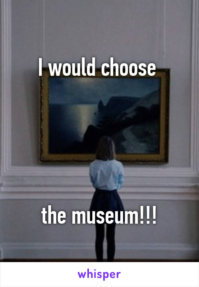 I would choose 





the museum!!!