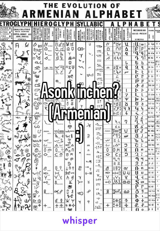 Asonk inchen?
(Armenian) 
:)