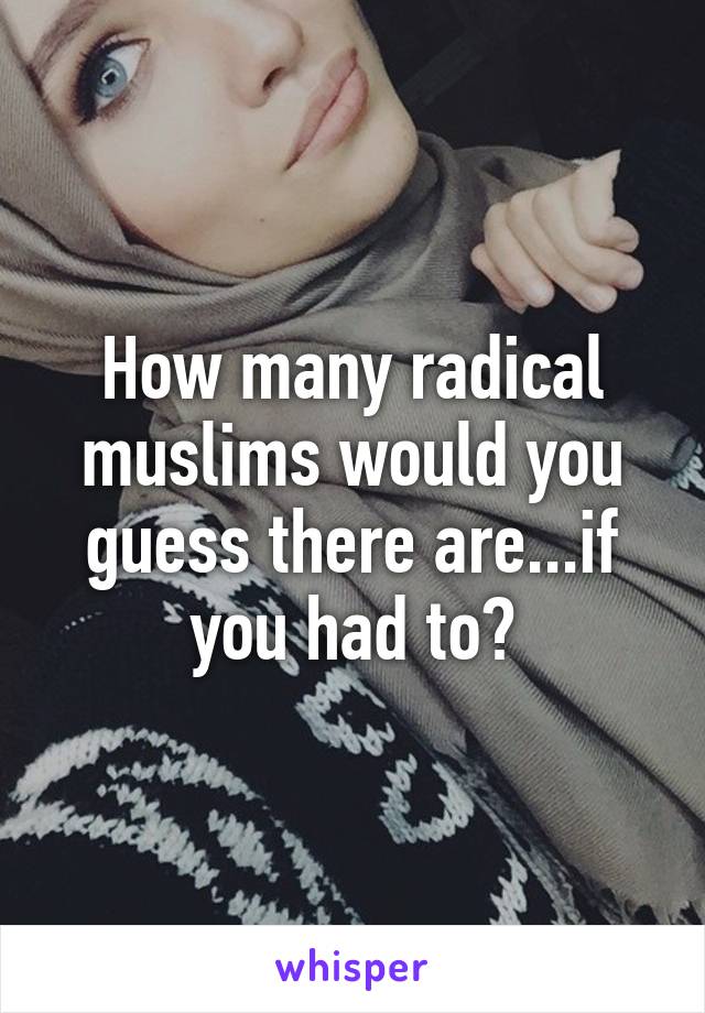 How many radical muslims would you guess there are...if you had to?