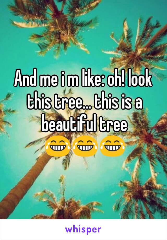 And me i m like: oh! look this tree... this is a beautiful tree 😂😂😂