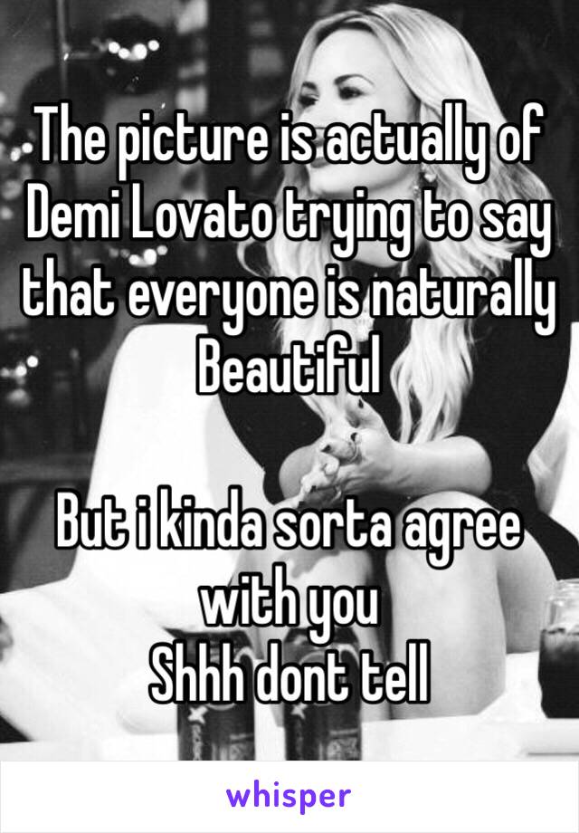 The picture is actually of Demi Lovato trying to say that everyone is naturally Beautiful

But i kinda sorta agree with you
Shhh dont tell