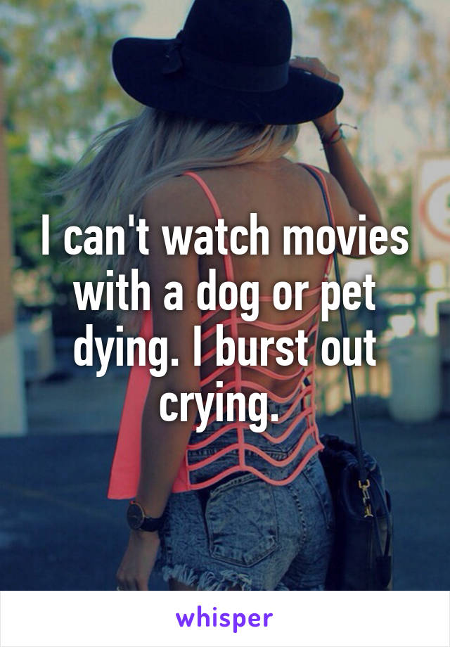 I can't watch movies with a dog or pet dying. I burst out crying. 