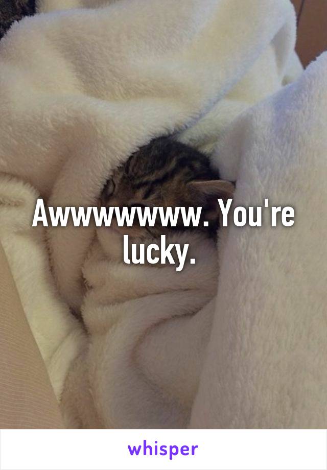 Awwwwwww. You're lucky. 