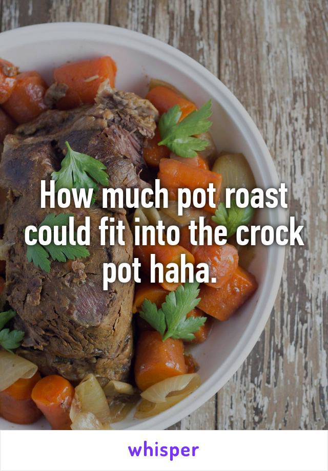 How much pot roast could fit into the crock pot haha. 