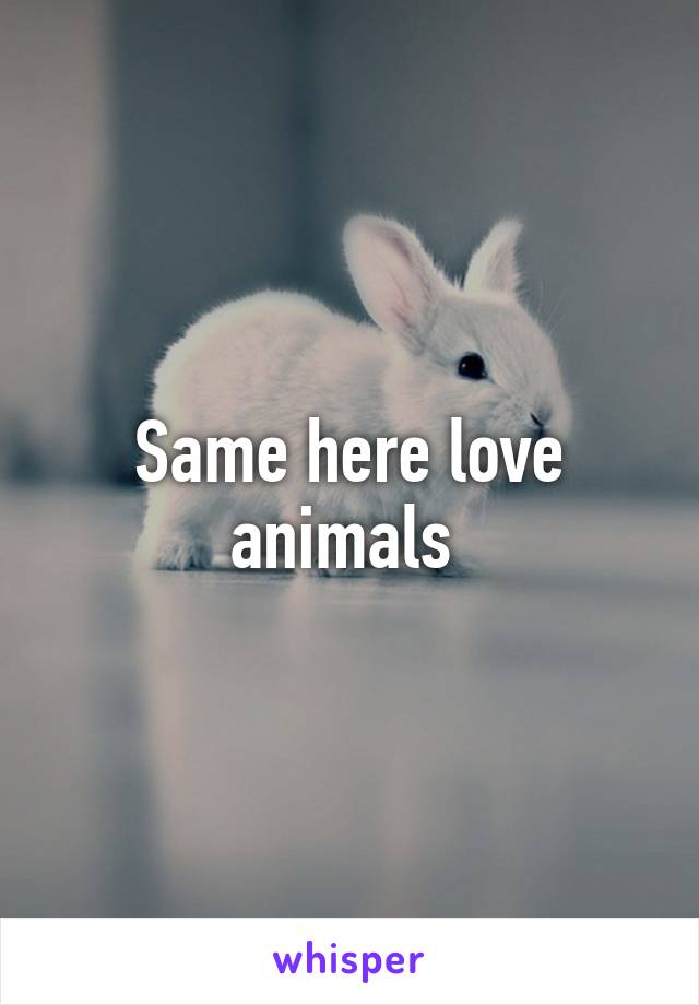 Same here love animals 