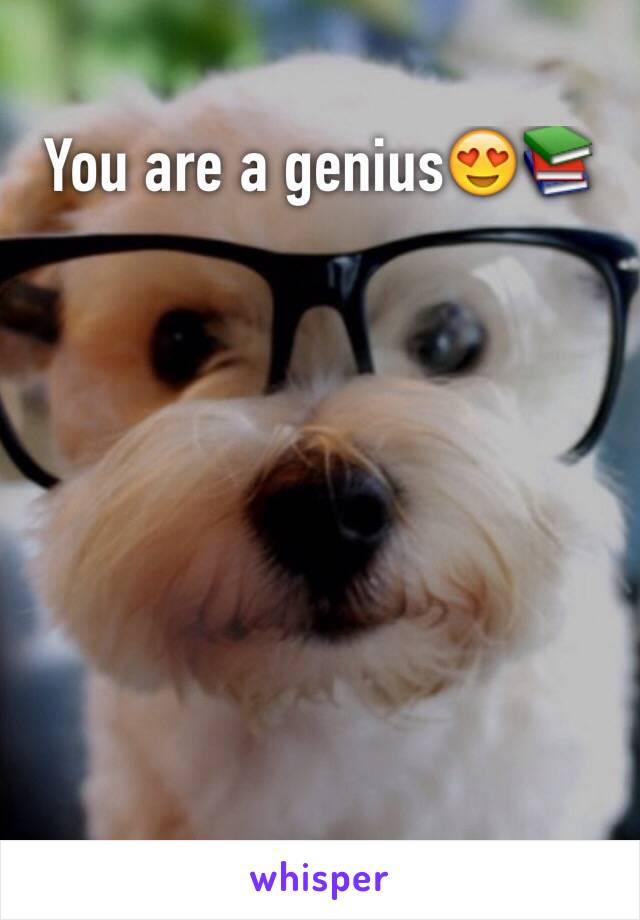 You are a genius😍📚