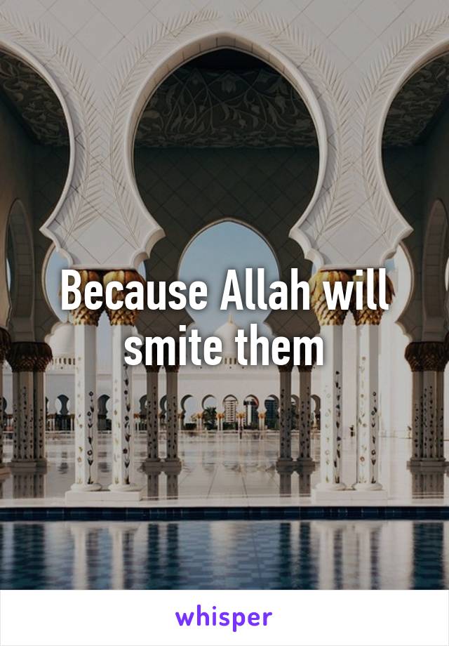 Because Allah will smite them