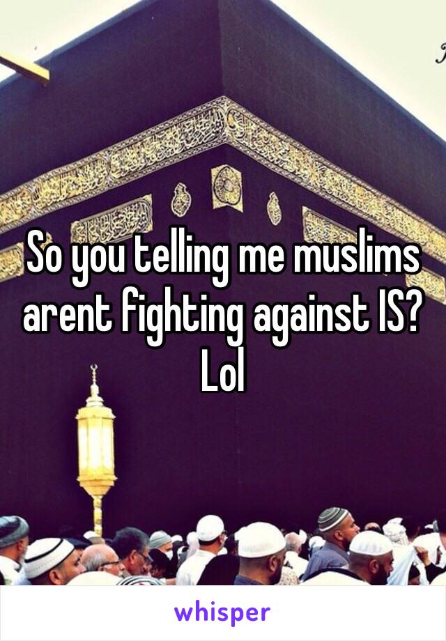 So you telling me muslims arent fighting against IS? Lol 