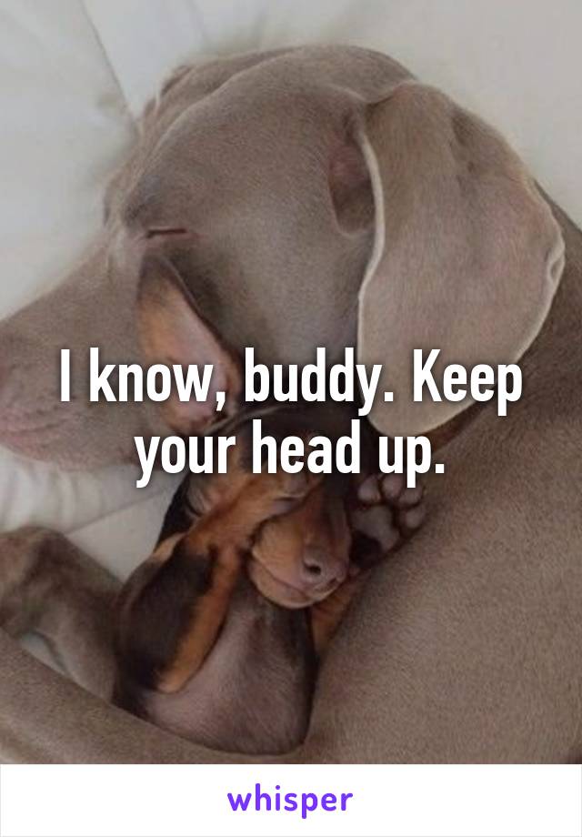 I know, buddy. Keep your head up.