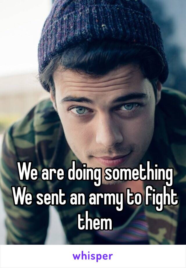 We are doing something 
We sent an army to fight them 
