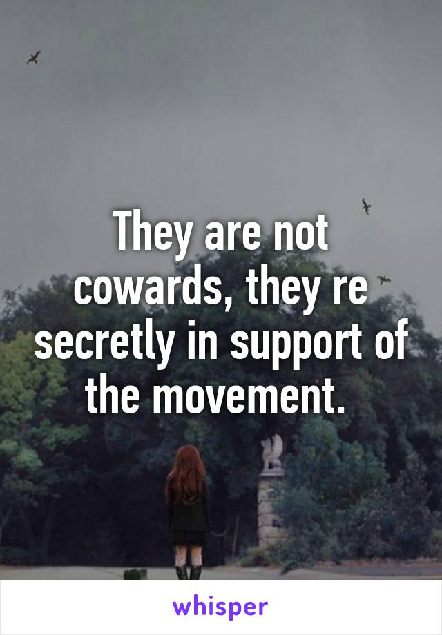 They are not cowards, they re secretly in support of the movement. 