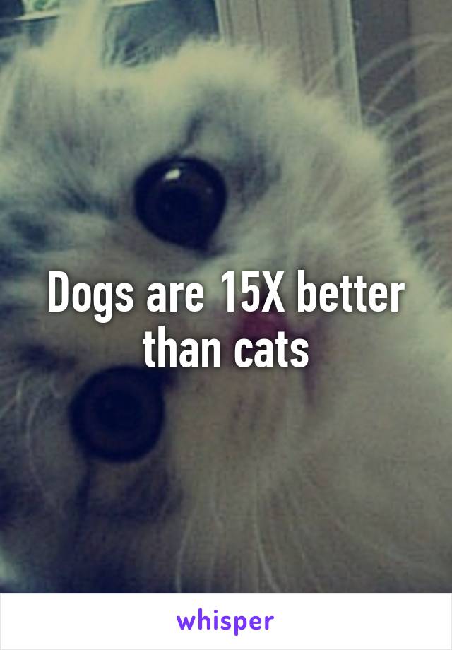 Dogs are 15X better than cats