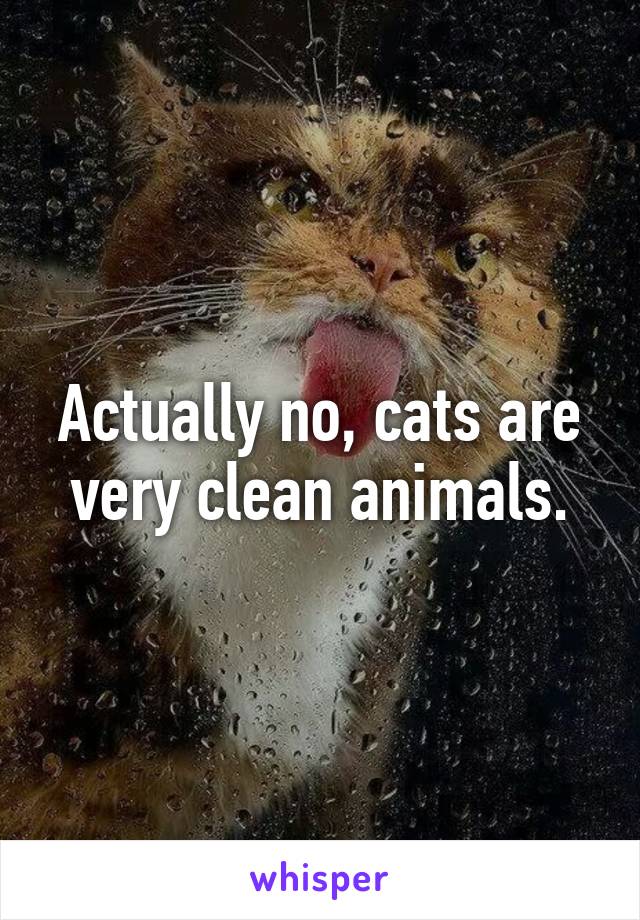 Actually no, cats are very clean animals.