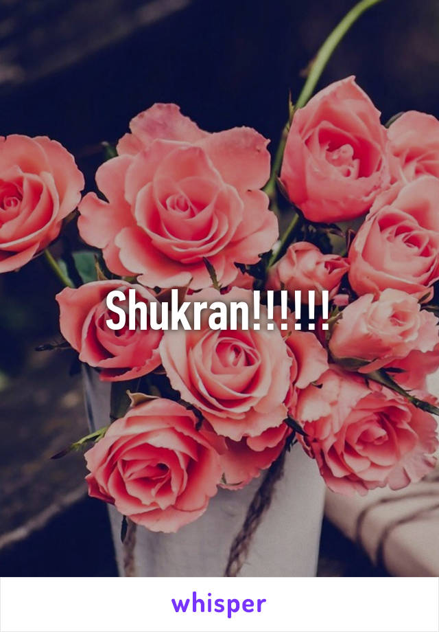 Shukran!!!!!!