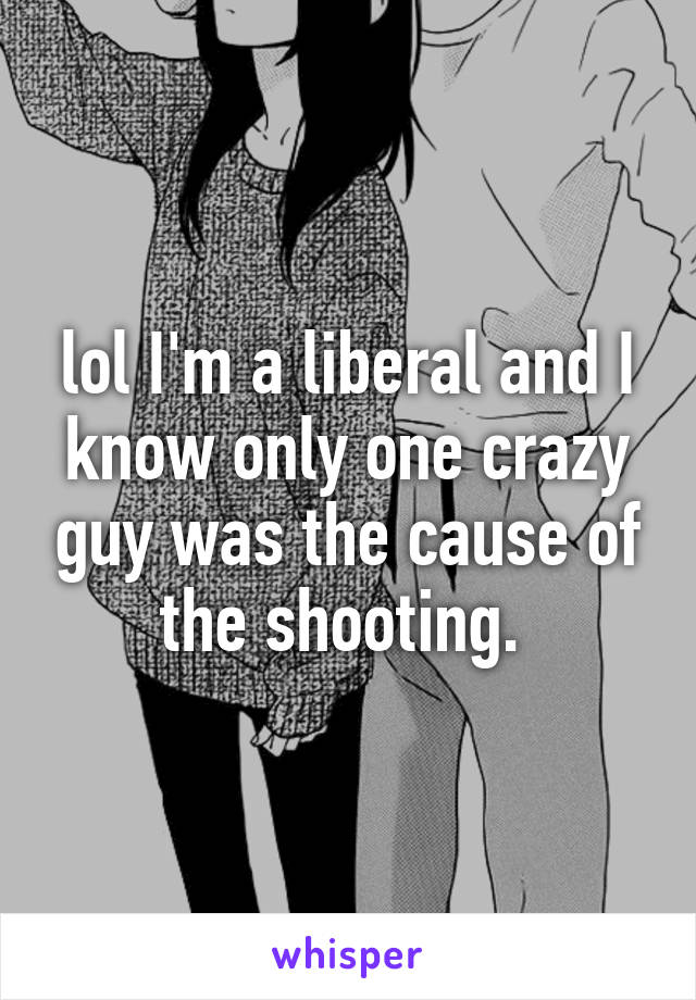 lol I'm a liberal and I know only one crazy guy was the cause of the shooting. 