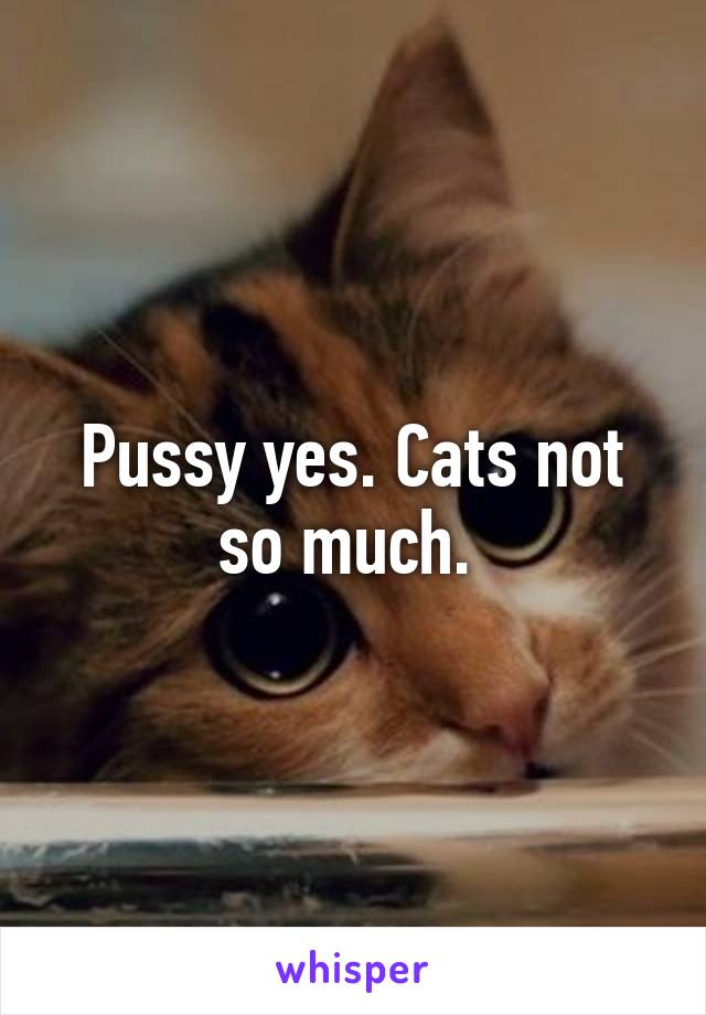 Pussy yes. Cats not so much. 