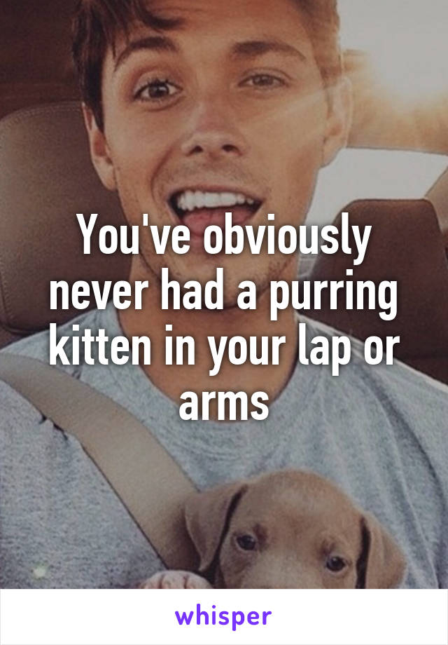 You've obviously never had a purring kitten in your lap or arms