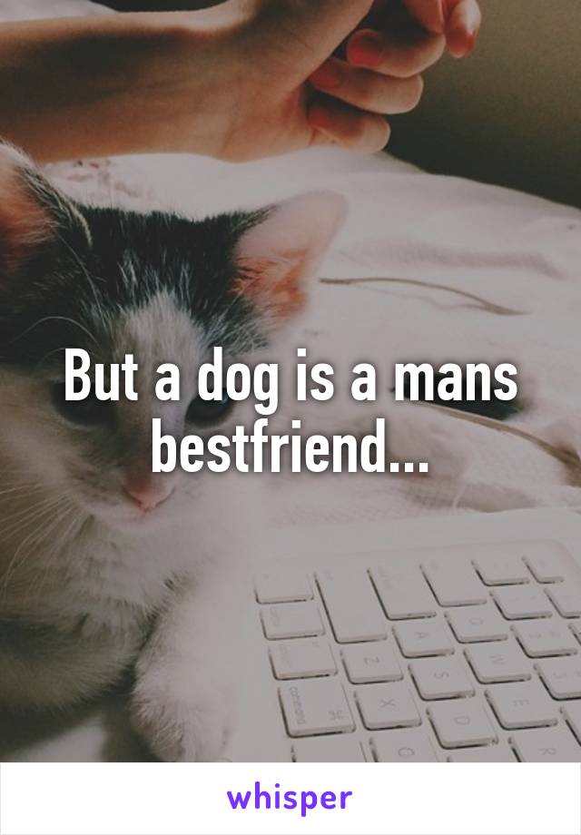 But a dog is a mans bestfriend...