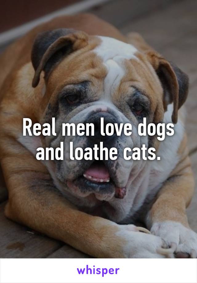 Real men love dogs and loathe cats.