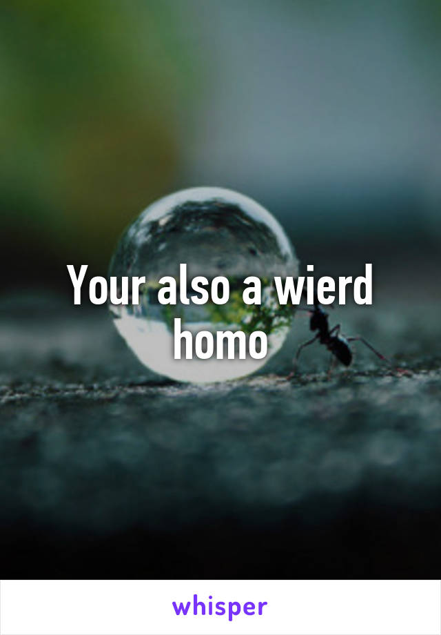 Your also a wierd homo