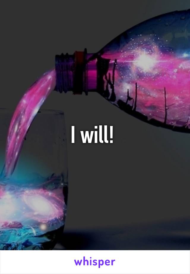 I will! 