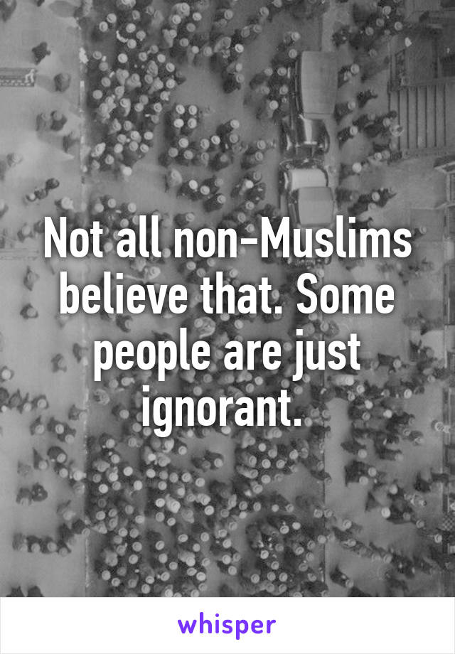 Not all non-Muslims believe that. Some people are just ignorant. 