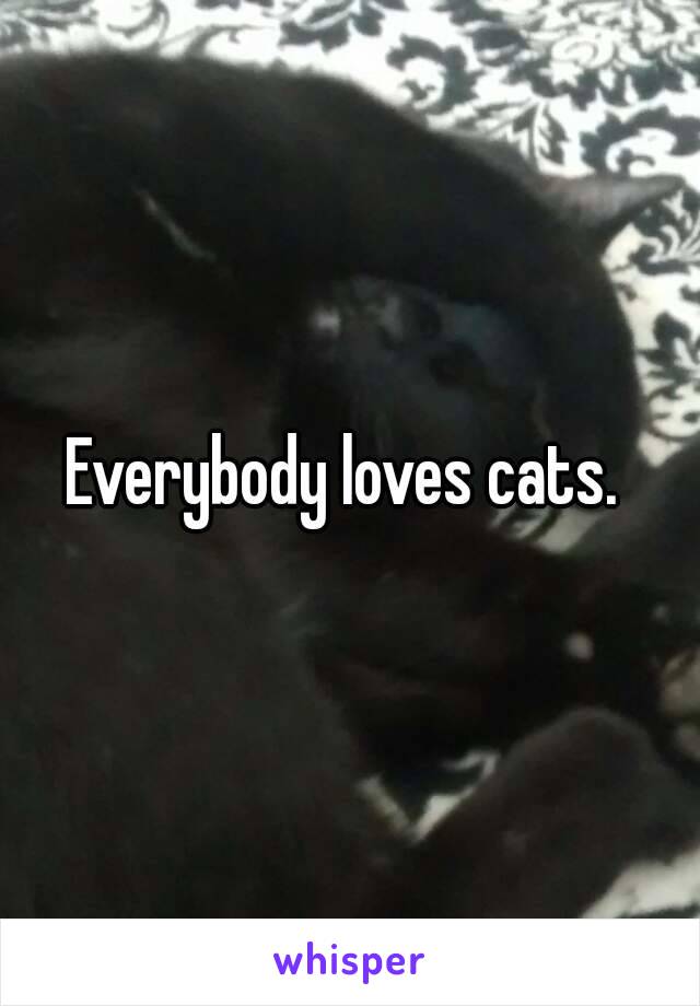 Everybody loves cats. 