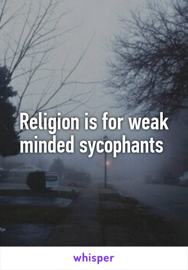 Religion is for weak minded sycophants 