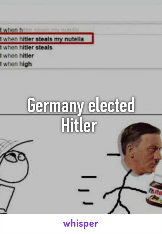 Germany elected Hitler 