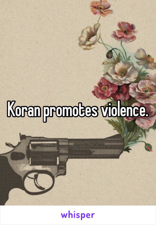 Koran promotes violence.