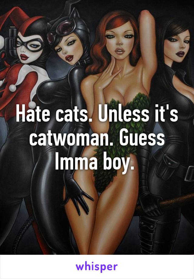 Hate cats. Unless it's catwoman. Guess Imma boy. 