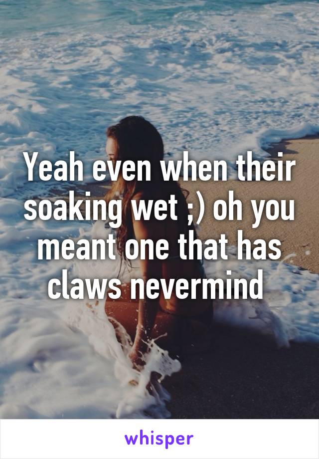 Yeah even when their soaking wet ;) oh you meant one that has claws nevermind 