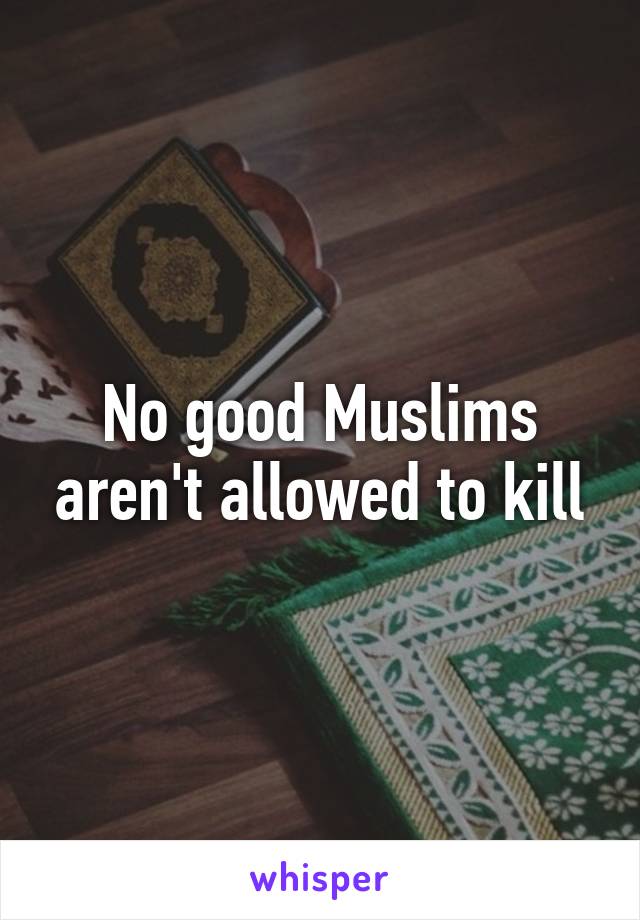 No good Muslims aren't allowed to kill