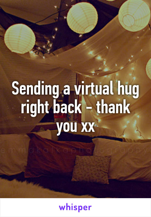 Sending a virtual hug right back - thank you xx