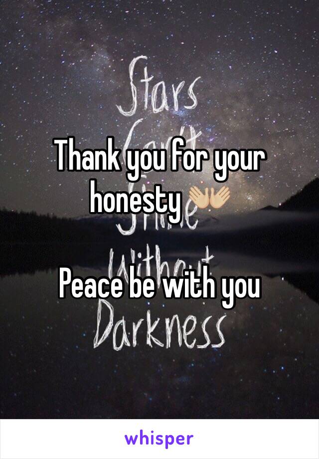 Thank you for your honesty 👐🏼

Peace be with you 