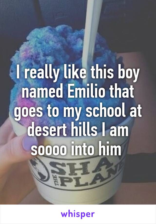 I really like this boy named Emilio that goes to my school at desert hills I am soooo into him 