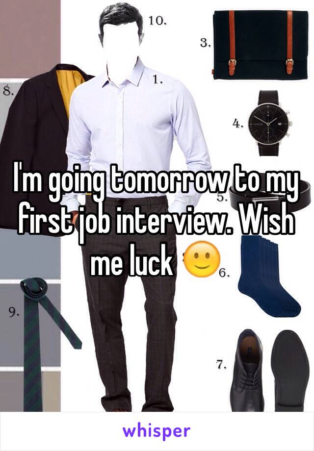 I'm going tomorrow to my first job interview. Wish me luck 🙂