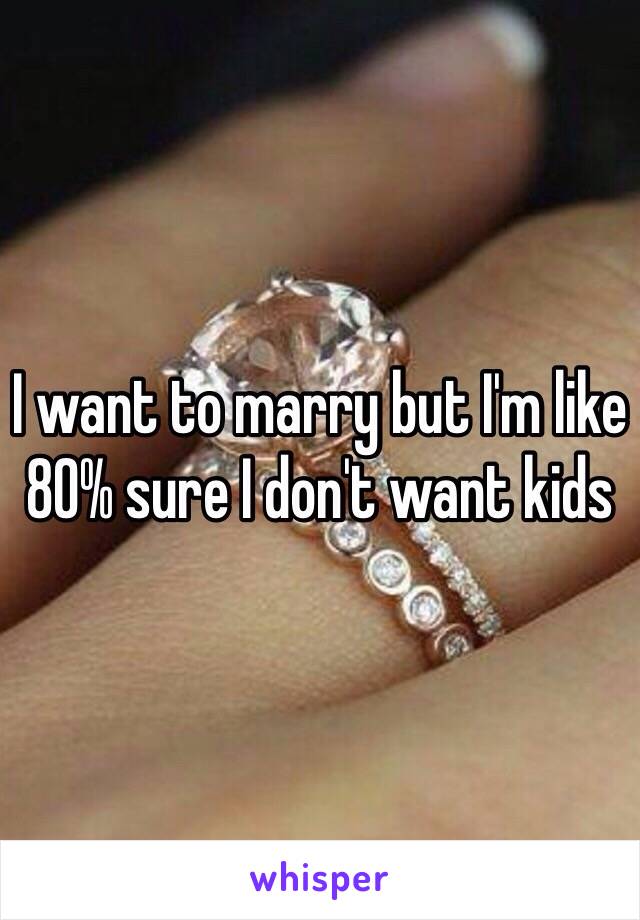 I want to marry but I'm like 80% sure I don't want kids