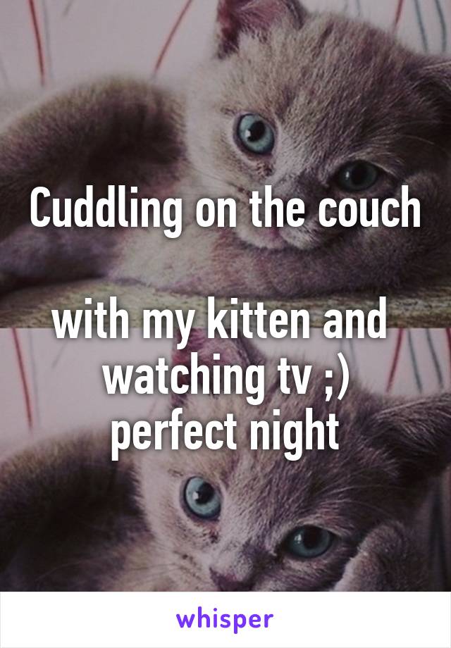 Cuddling on the couch 
with my kitten and 
watching tv ;)
perfect night