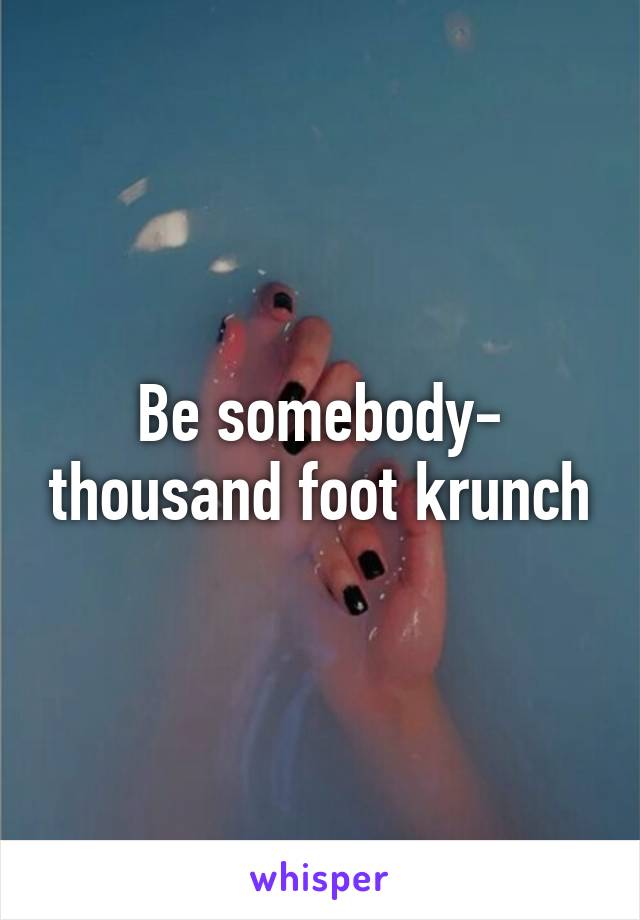 Be somebody- thousand foot krunch