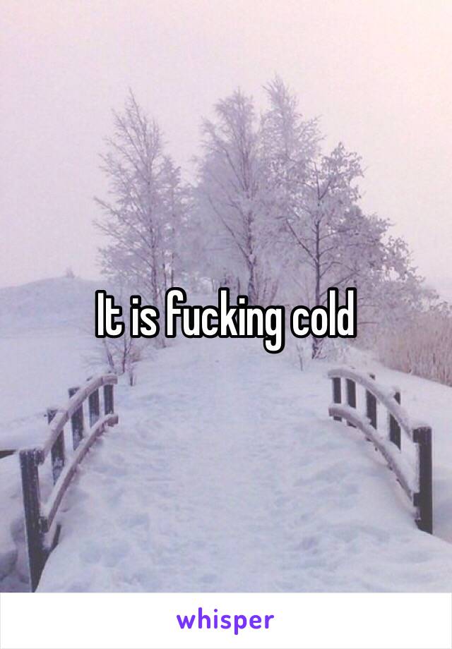 It is fucking cold