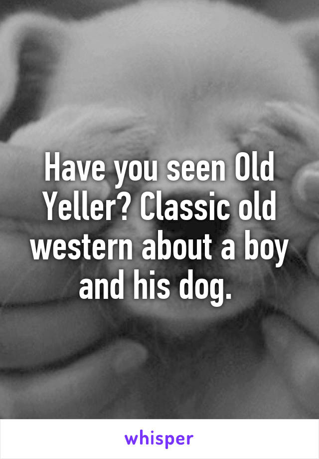 Have you seen Old Yeller? Classic old western about a boy and his dog. 