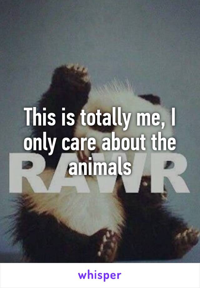 This is totally me, I only care about the animals