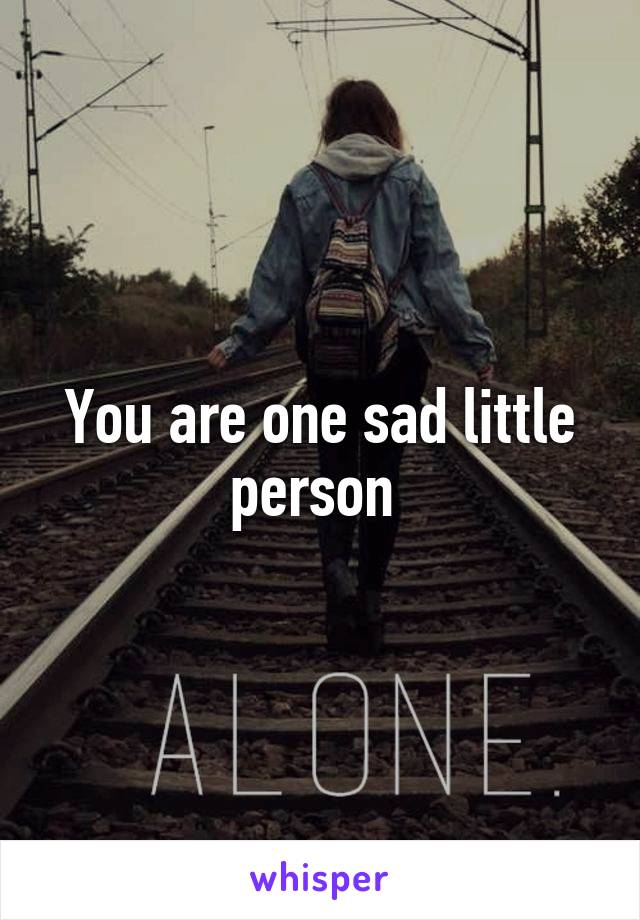 You are one sad little person 