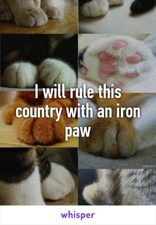 I will rule this country with an iron paw