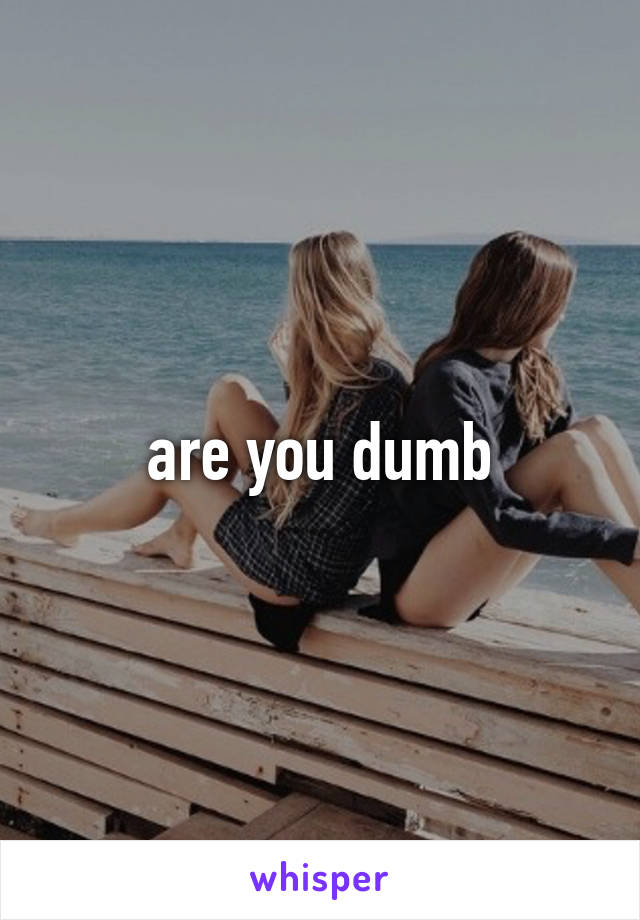 are you dumb