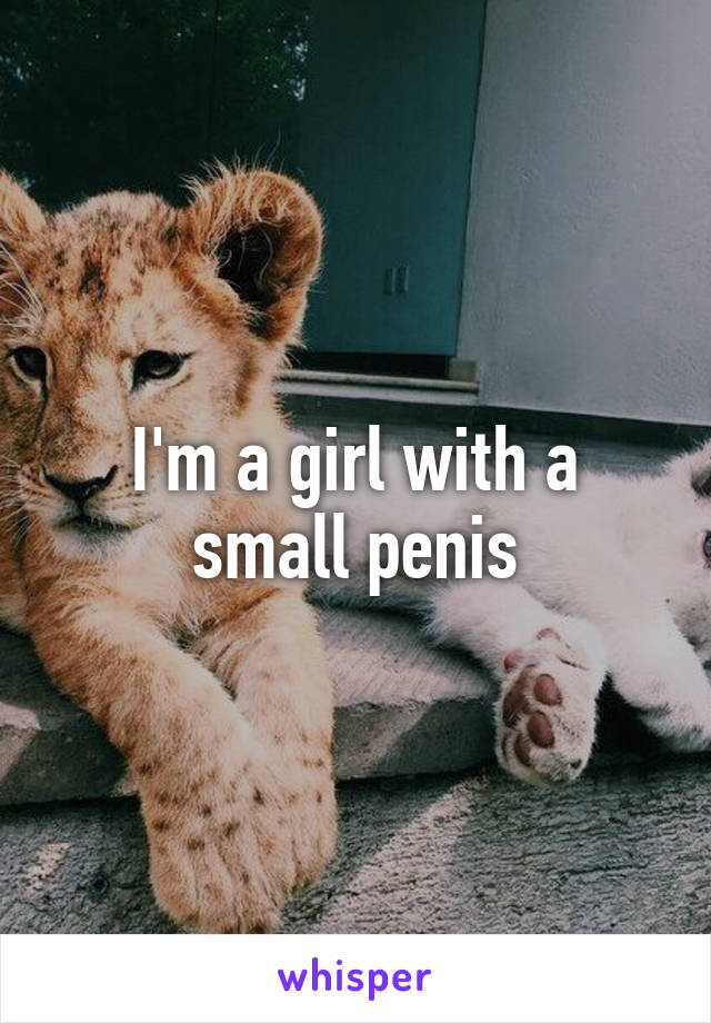 I'm a girl with a small penis